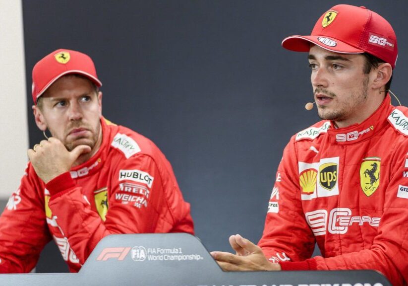 Ferrari s German driver Sebastian Vettel and Ferrari s Monegasque driver Charles Leclerc pictured after the qualification sessions ahead of the Spa-Francorchamps Formula One Grand Prix of Belgium race, in Spa-Francorchamps, Friday 30 August 2019. NICOLASxLAMBERT PUBLICATIONxINxGERxSUIxAUTxONLY x05652775x