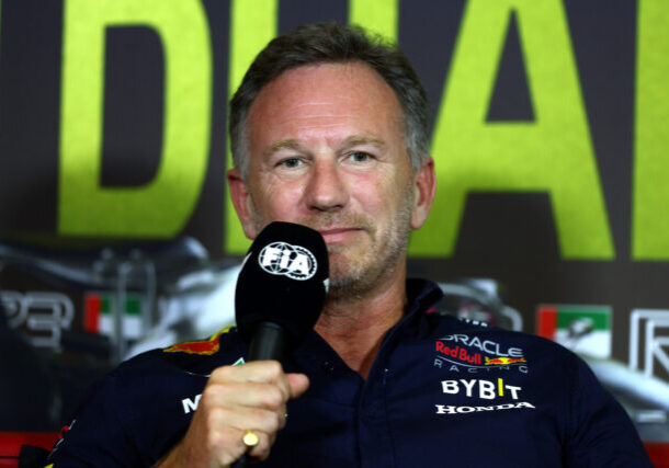 ABU DHABI, UNITED ARAB EMIRATES - NOVEMBER 24: Red Bull Racing Team Principal Christian Horner attends the Drivers Press Conference during practice ahead of the F1 Grand Prix of Abu Dhabi at Yas Marina Circuit on November 24, 2023 in Abu Dhabi, United Arab Emirates. (Photo by Clive Rose/Getty Images) // Getty Images / Red Bull Content Pool // SI202311242861 // Usage for editorial use only //