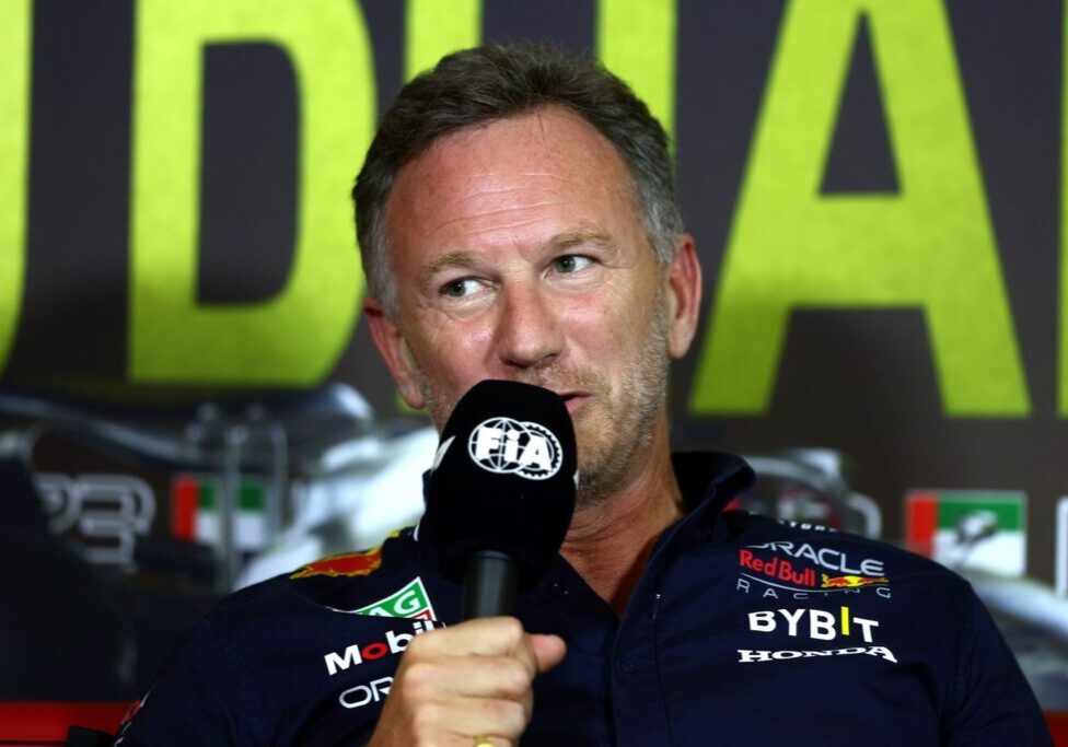 ABU DHABI, UNITED ARAB EMIRATES - NOVEMBER 24: Red Bull Racing Team Principal Christian Horner attends the Drivers Press Conference during practice ahead of the F1 Grand Prix of Abu Dhabi at Yas Marina Circuit on November 24, 2023 in Abu Dhabi, United Arab Emirates. (Photo by Clive Rose/Getty Images) // Getty Images / Red Bull Content Pool // SI202311242860 // Usage for editorial use only //
