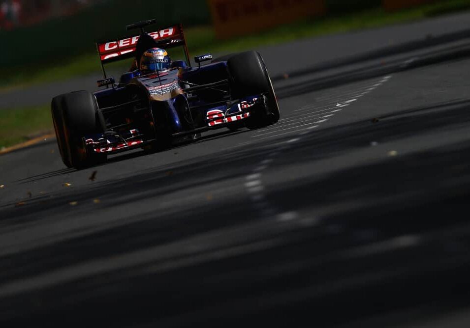 Jean-Eric Vergne of France and Scuderia Toro Rosso performs during practice for the Australian Formula One Grand Prix at Albert Park in Melbourne, Australia on March 15, 2014
