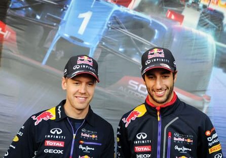 (L to R): Sebastian Vettel (GER) Red Bull Racing and team mate Daniel Ricciardo (AUS) Red Bull Racing sign autographs for the fans at the Fanzone.
09.10.2014. Formula 1 World Championship, Rd 16, Russian Grand Prix, Sochi Autodrom, Sochi, Russia, Preparation Day.
 - www.xpbimages.com, EMail: requests@xpbimages.com - copy of publication required for printed pictures. Every used picture is fee-liable. © Copyright: Price / XPB Images